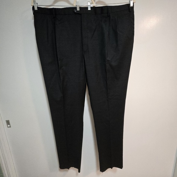 NEW JOS A. Bank 1905 Men's Size 54 Black Wool Blend Unhemmed Trouser Pants 54x39 - Picture 1 of 10
